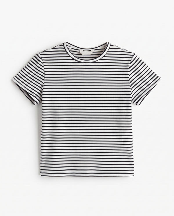 Premium Cotton Shirt for Boys –Black & White Striped