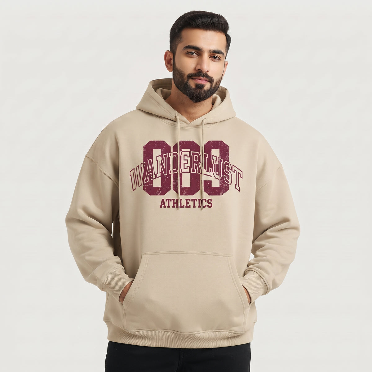 009 Wanderlust Athletics Printed Hoodie | Beige Main image