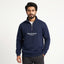 Wanderlust Minimalist Print Quarter-Zip Sweatshirt – Navy Blue
