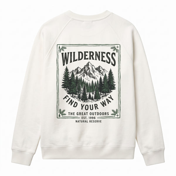Forest Wilderness Pine Tree Minimalist Graphic Crewneck Sweatshirt –  Off White