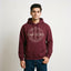 Comfort in Chaos Circular Crest Graphic Printed Pullover Hoodie – Maroon