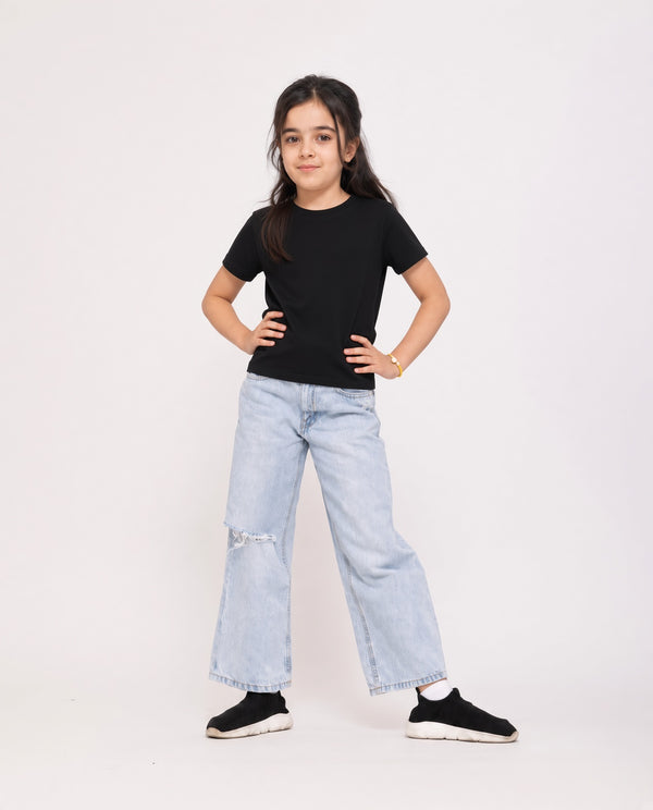 Premium Cotton Shirt for Girls – Black