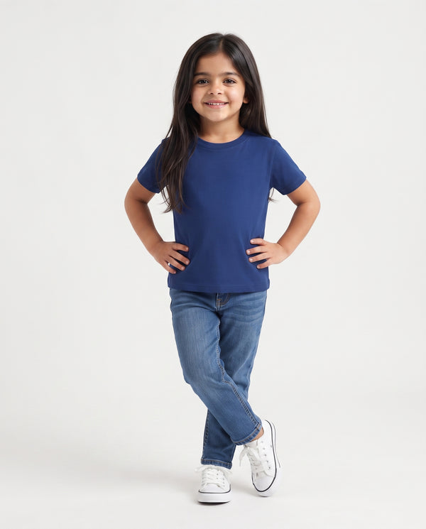 Premium Cotton Shirt for Girls – Royal Blue