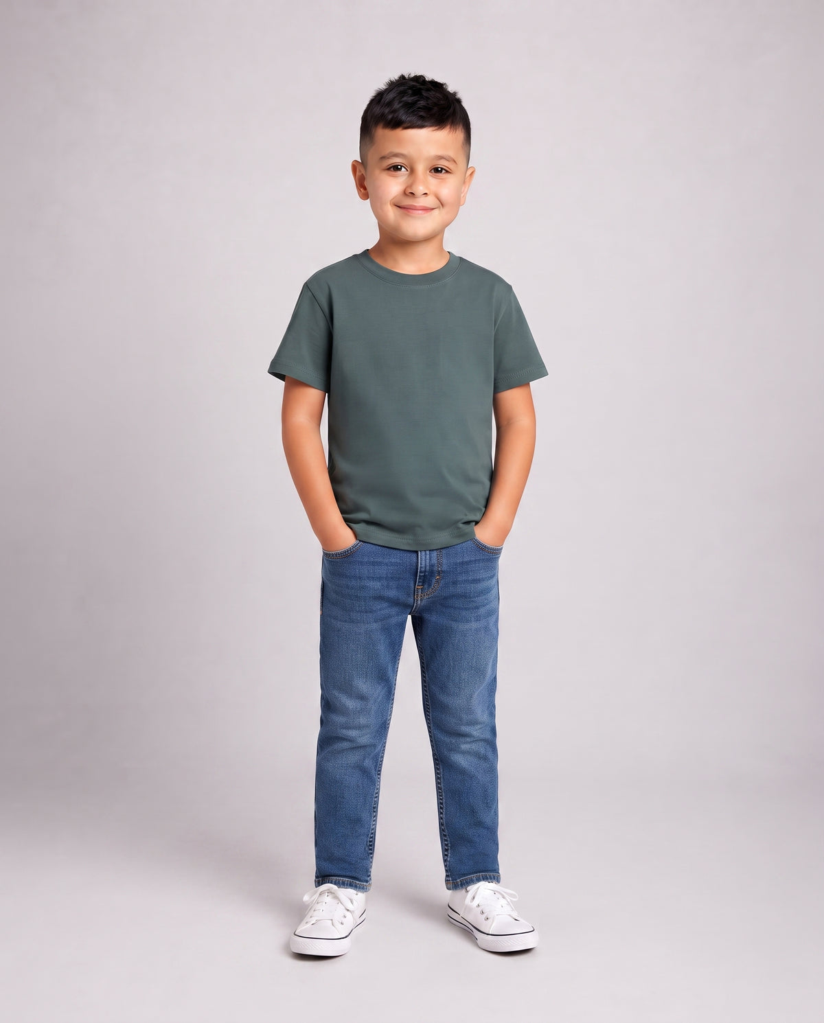 Premium Cotton Shirt for Boys –Mineral Green