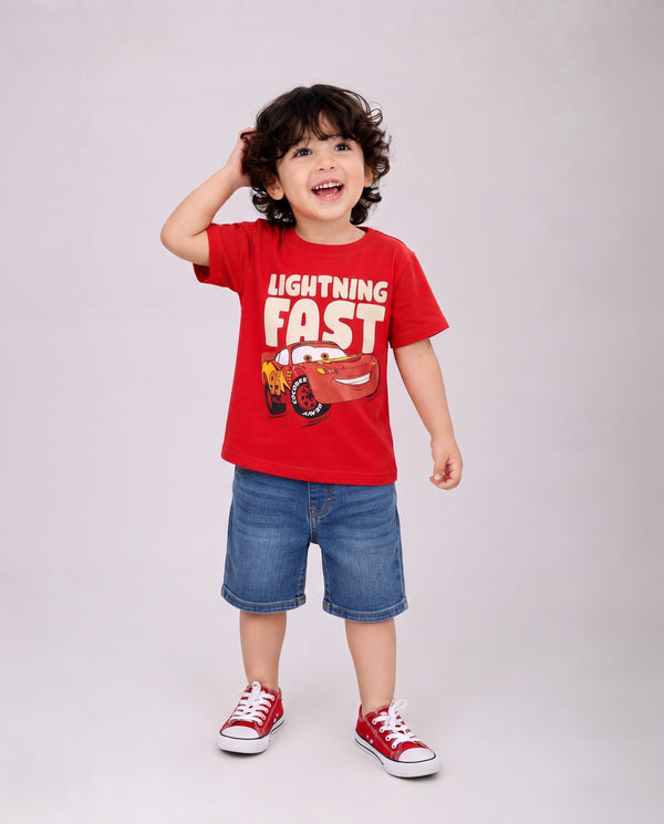 Kids premium printed t shirt-Red