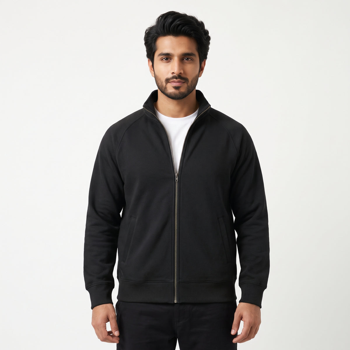 Wilderness Eagle Graphic Back Print Full-Zip Sweatshirt – Black Main image