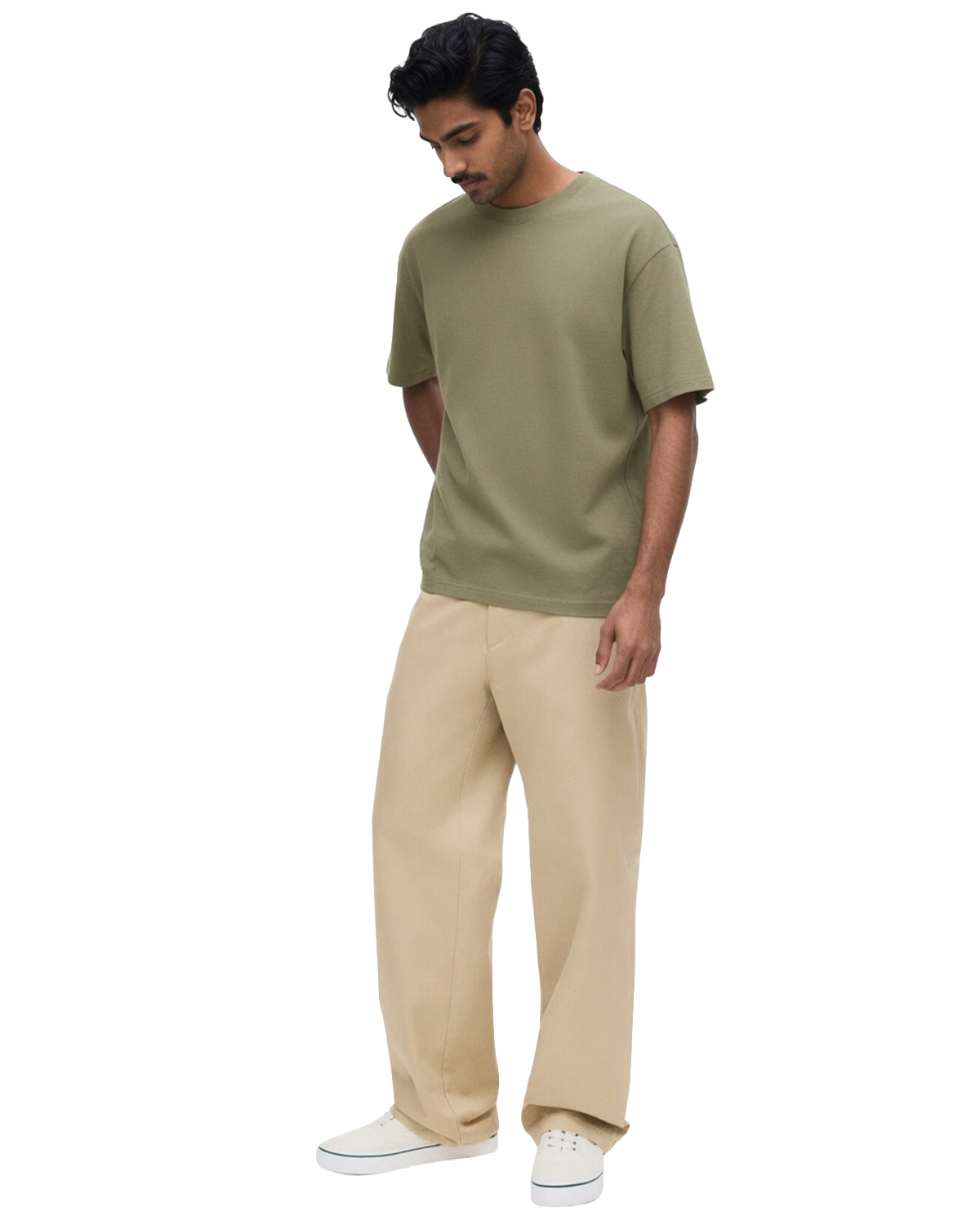 Muted Olive Green Premium Cotton T-Shirt
