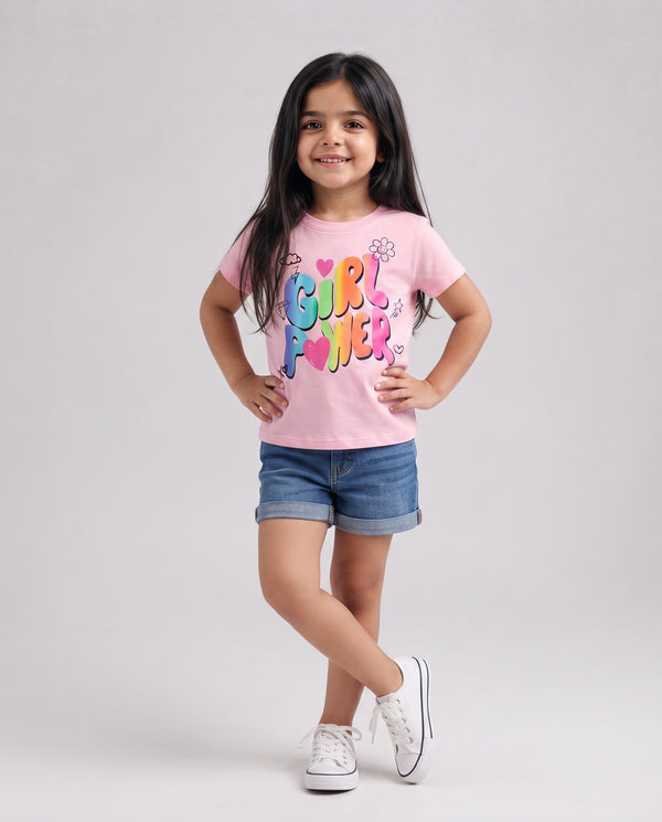 Kids premium printed t shirt- Pink