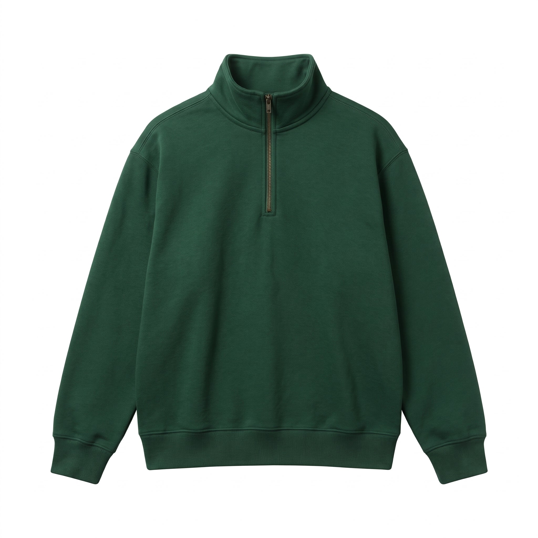 Essential Solid Quarter-Zip Fleece Sweatshirt – Heather Grey (Color Variations Available) Secondary image
