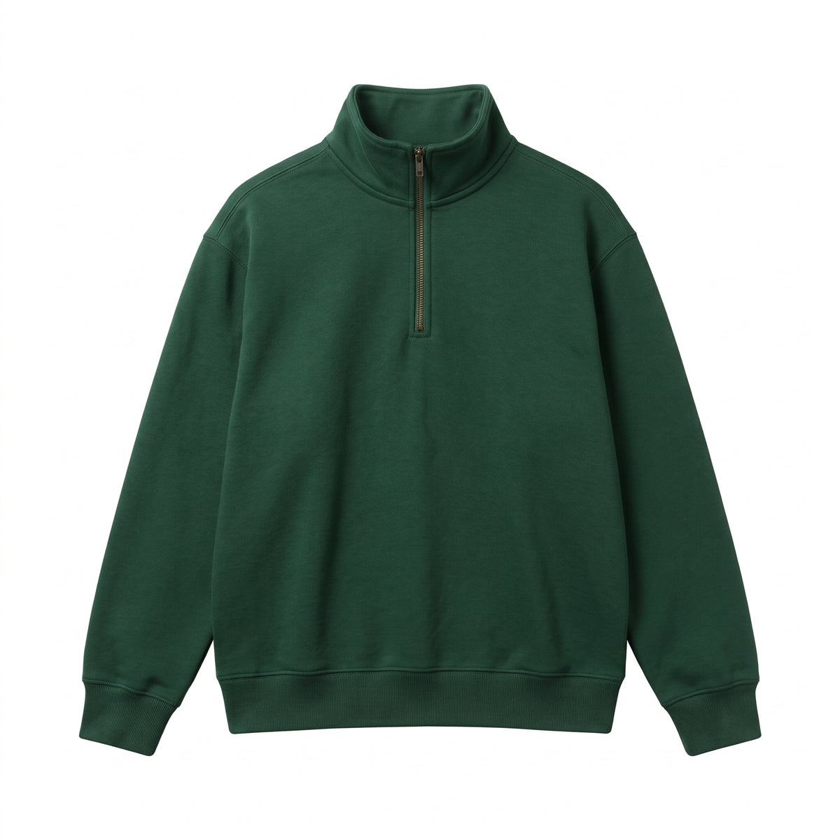 Essential Solid Quarter-Zip Fleece Sweatshirt – Heather Grey (Color Variations Available)
