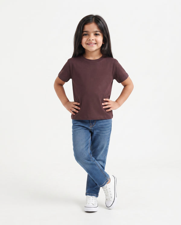 Premium Cotton Shirt for Girls – Chocolate Brown