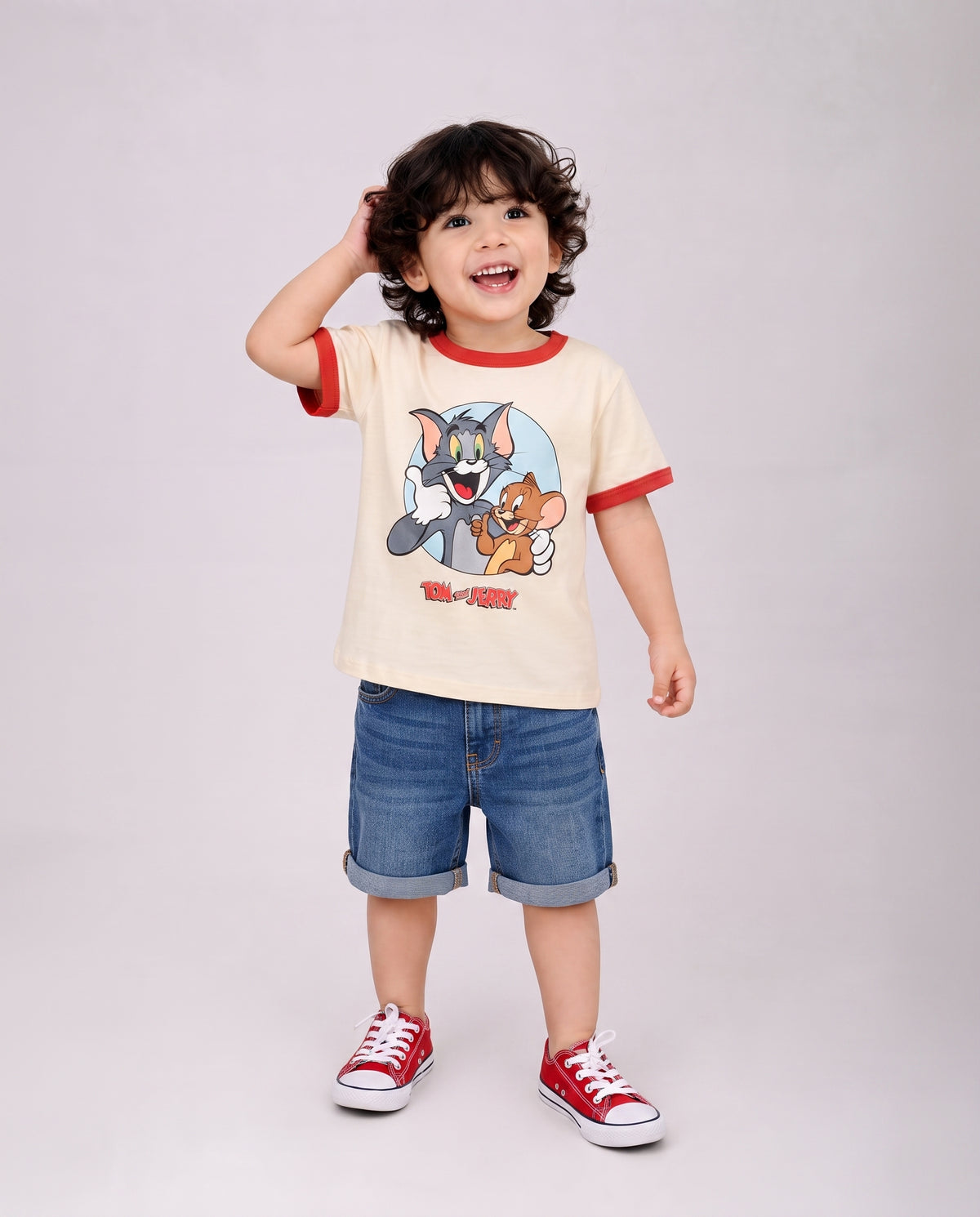 Kids premium printed t shirt-Off White