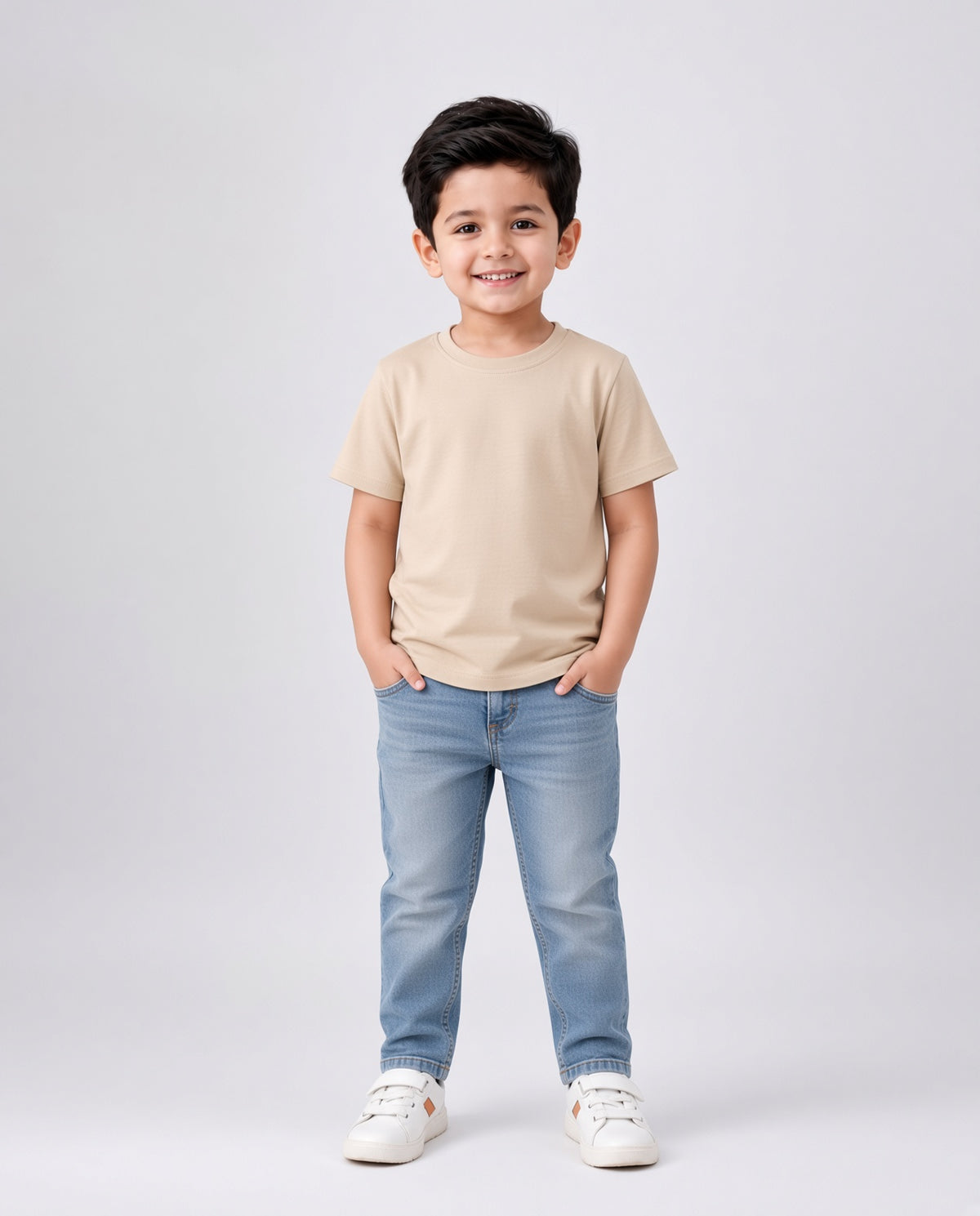 Premium Cotton Shirt for Boys –Light beige
