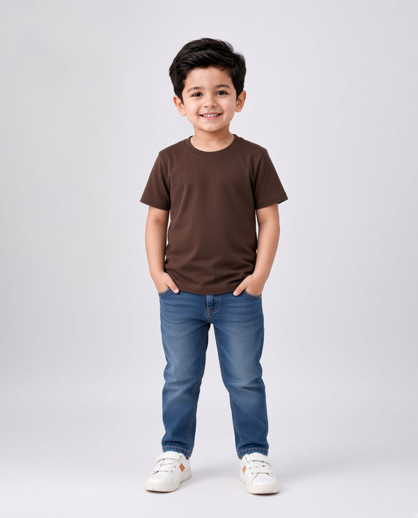 Premium Cotton Shirt for Boys – Chocolate Brown