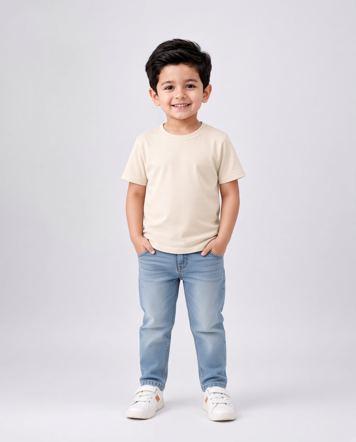 Premium Cotton Shirt for Boys –Soft Beige