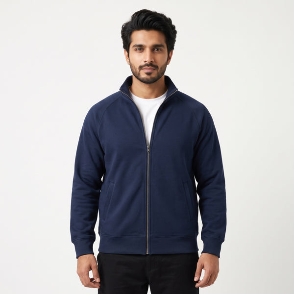 ZETA 09 Collegiate Print Full-Zip Sweatshirt – Navy Blue