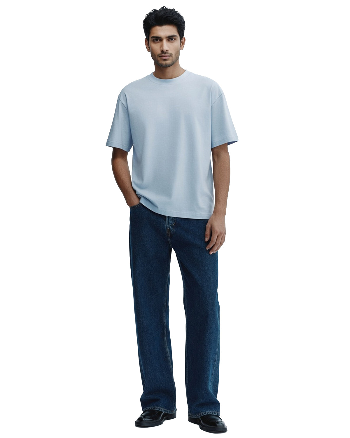 Ice Blue Premium Cotton T-Shirt