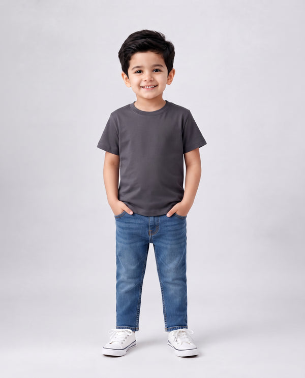 Premium Cotton Shirt for Boys –Charcoal Gray