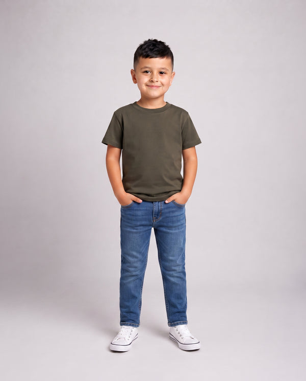 Premium Cotton Shirt for Boys –Dark Olive Green