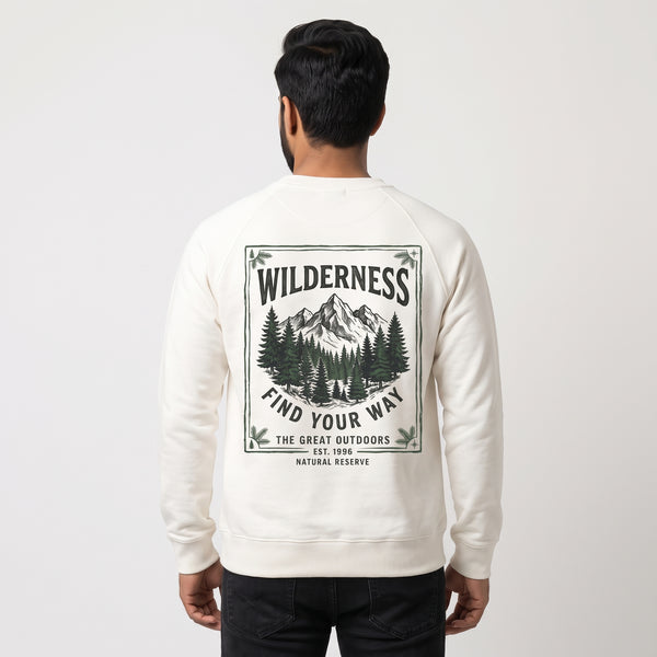 Forest Wilderness Pine Tree Minimalist Graphic Crewneck Sweatshirt –  Off White