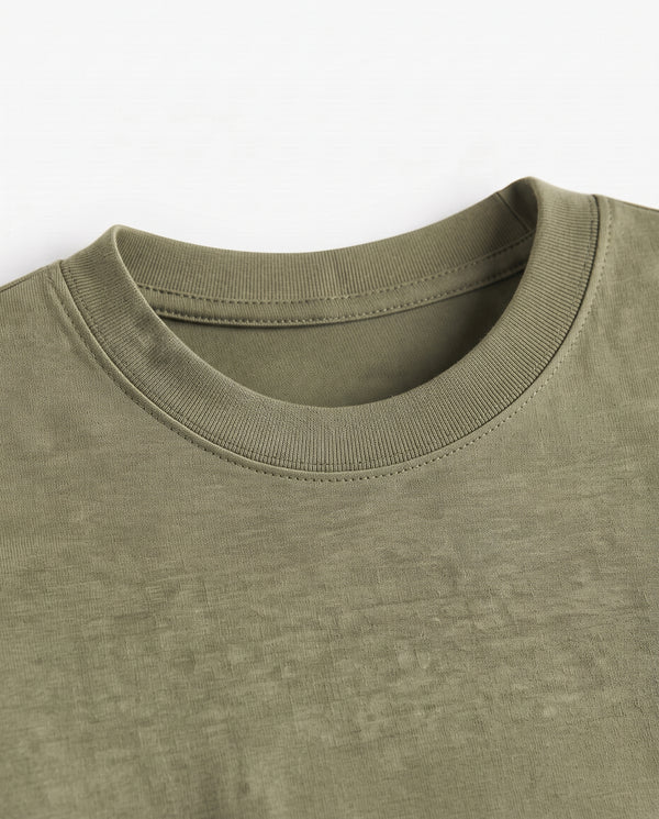 Premium Cotton Shirt for Girls – Army Green