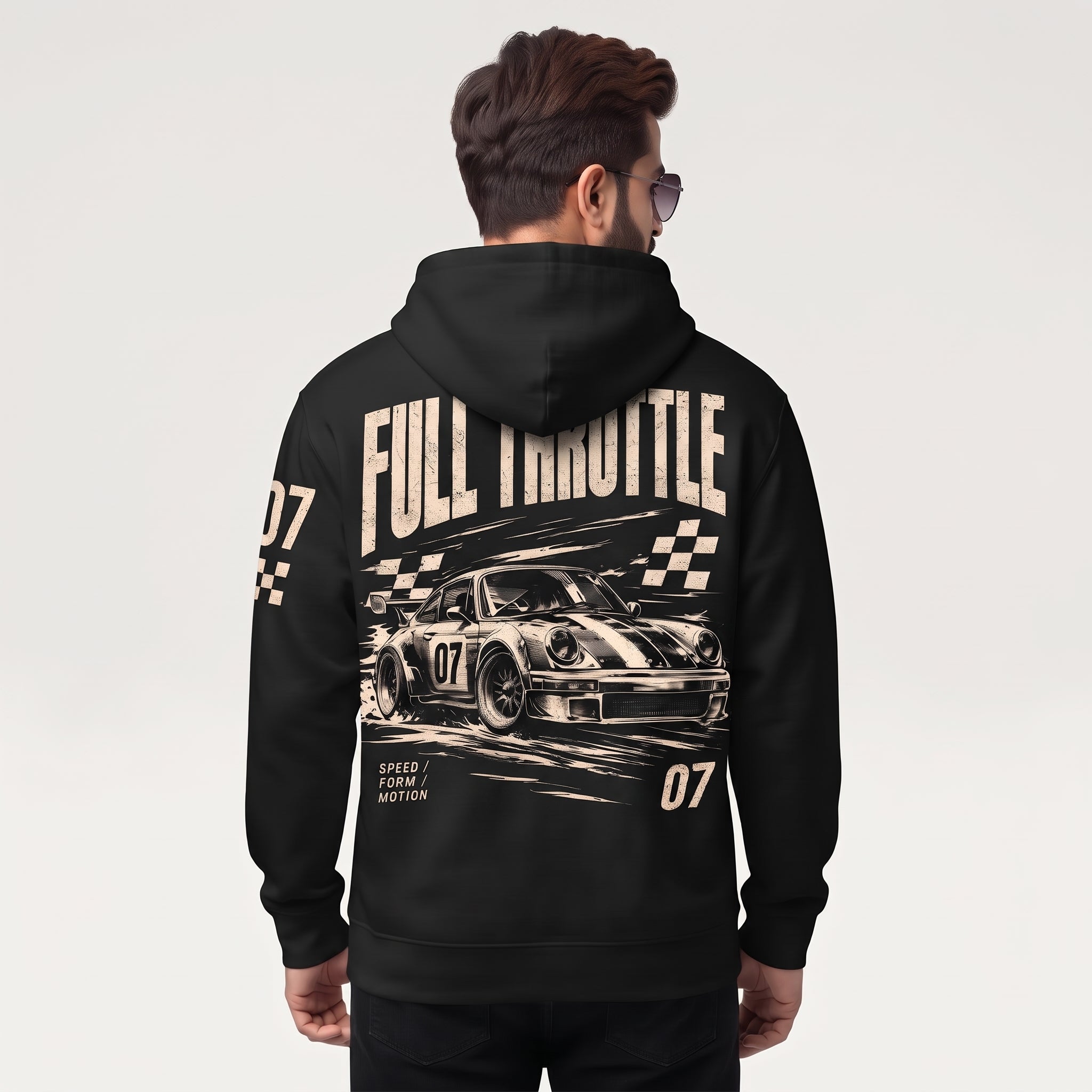 Drive Mode 07 Automotive Graphic Print Hoodie – Black Secondary image