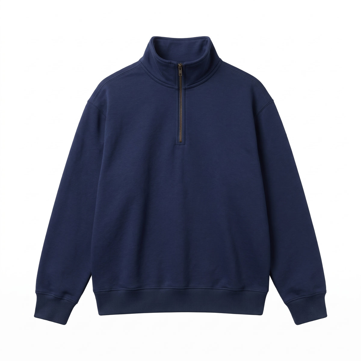 Essential Solid Quarter-Zip Fleece Sweatshirt – Heather Grey (Color Variations Available)