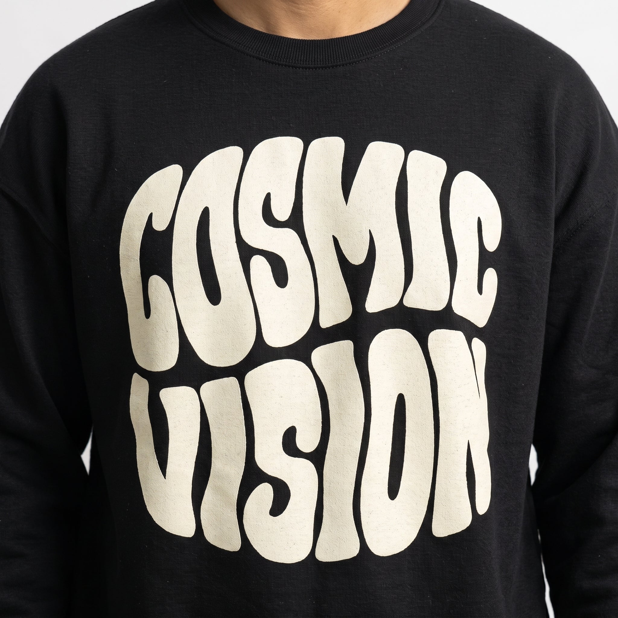 Cosmic Vision Graphic Printed Crewneck Sweatshirt – Black Secondary image