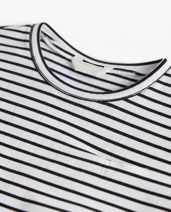 Premium Cotton Shirt for Boys –Black & White Striped