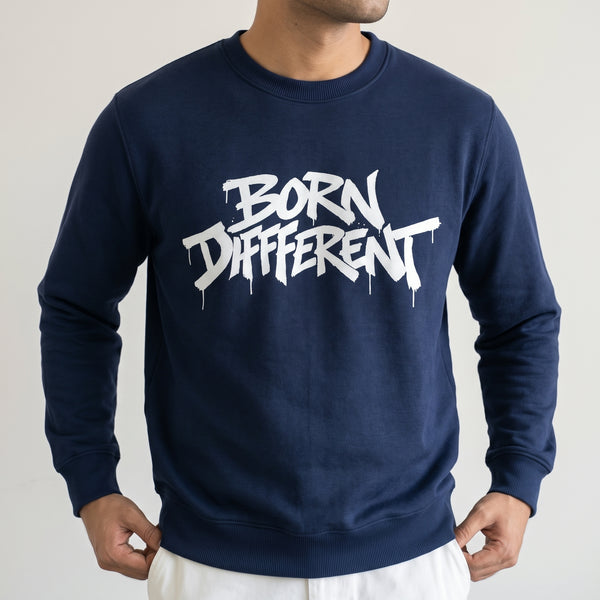 Born Different Streetwear Crewneck | Navy Blue