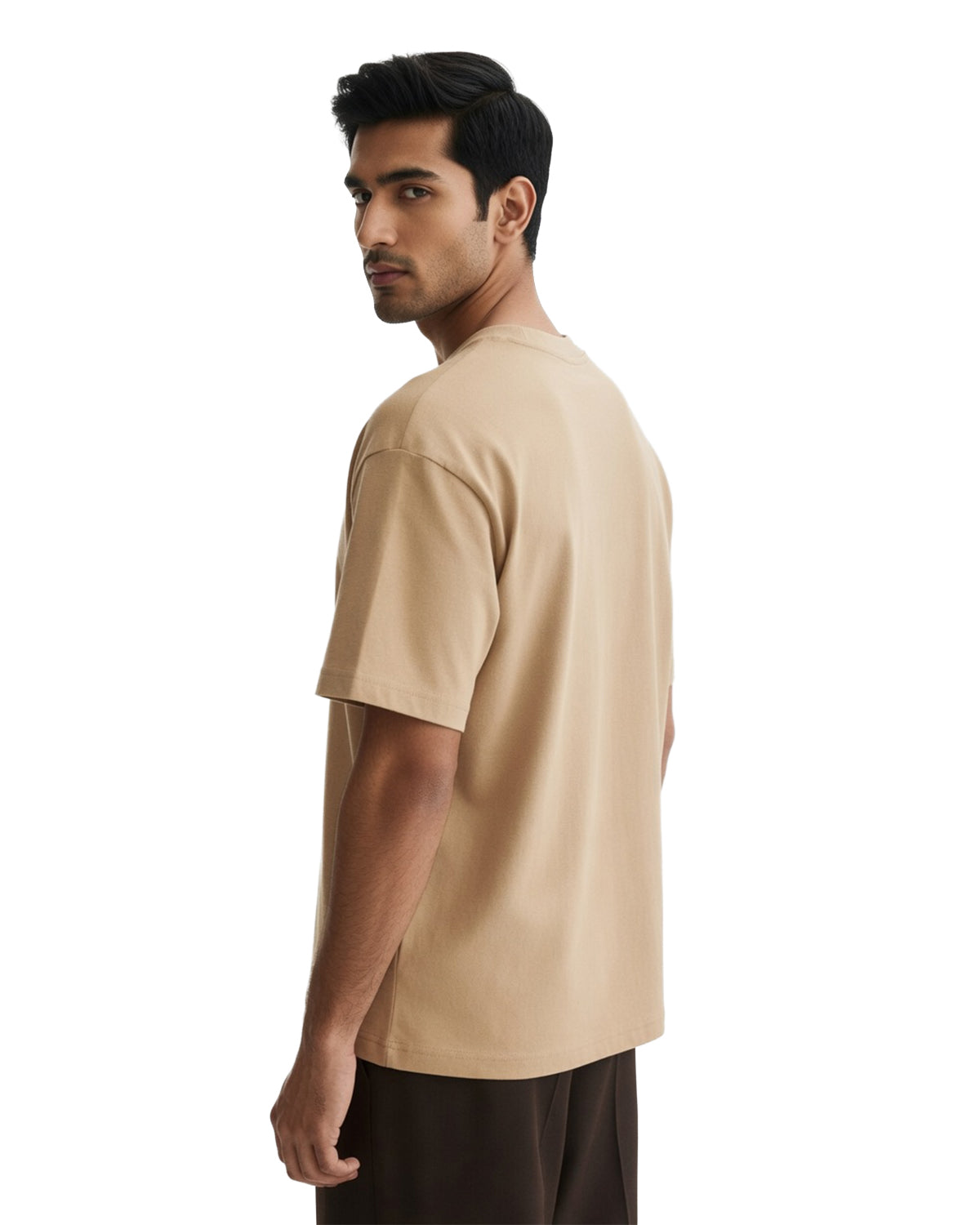 Light Beige Premium Cotton T-Shirt