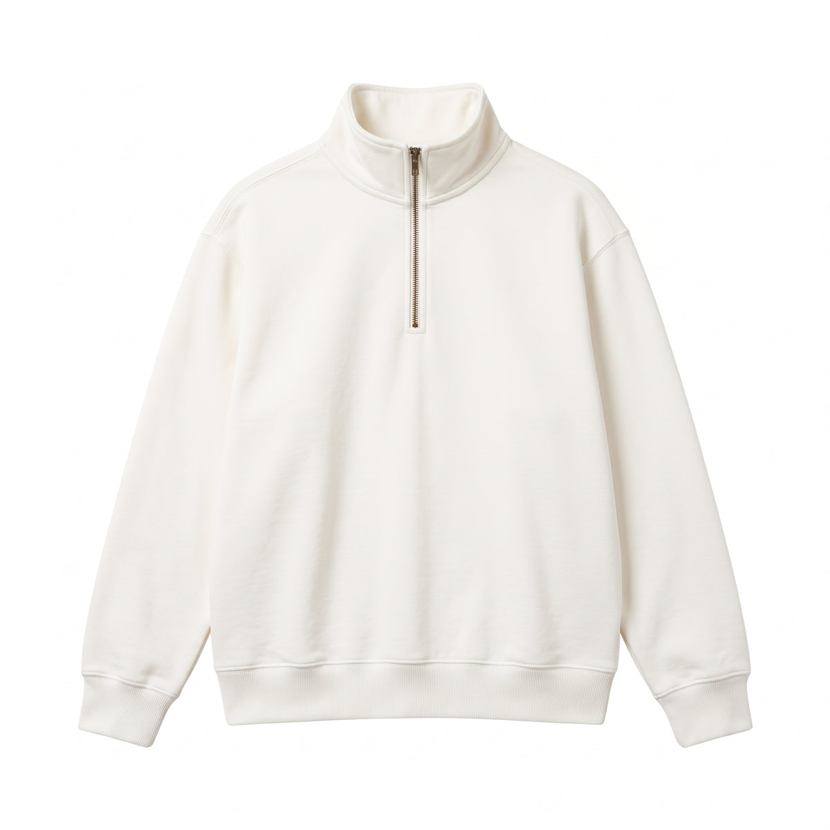 Essential Solid Quarter-Zip Fleece Sweatshirt – Heather Grey (Color Variations Available)