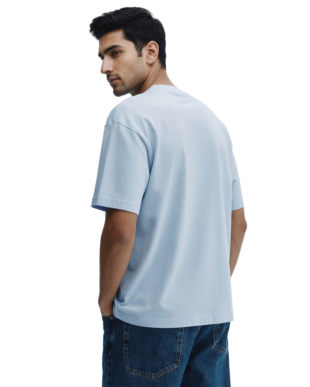 Ice Blue Premium Cotton T-Shirt