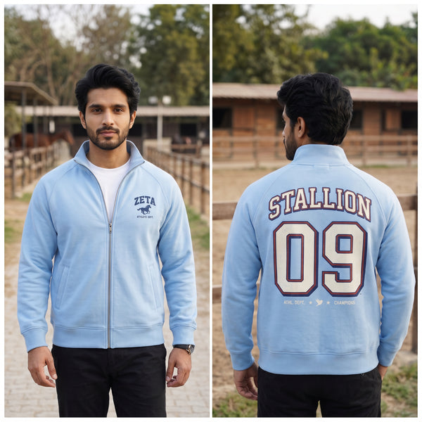 ZETA Athletic Dept. Full-Zip Sweatshirt – Sky Blue