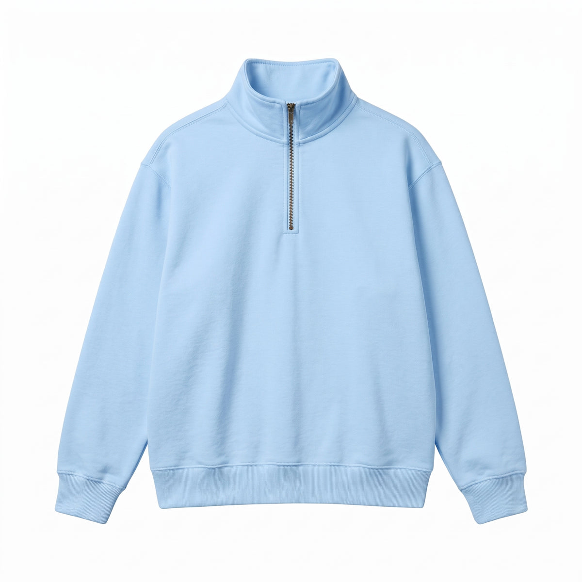 Essential Solid Quarter-Zip Fleece Sweatshirt – Heather Grey (Color Variations Available)