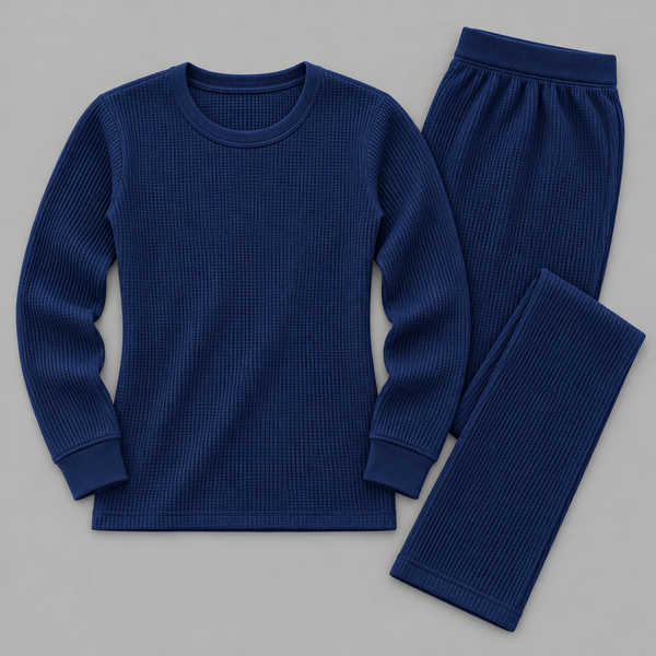 Women's Waffle Knit Thermal Crewneck & Trousers Co-Ord Set – Available in Multiple Colors