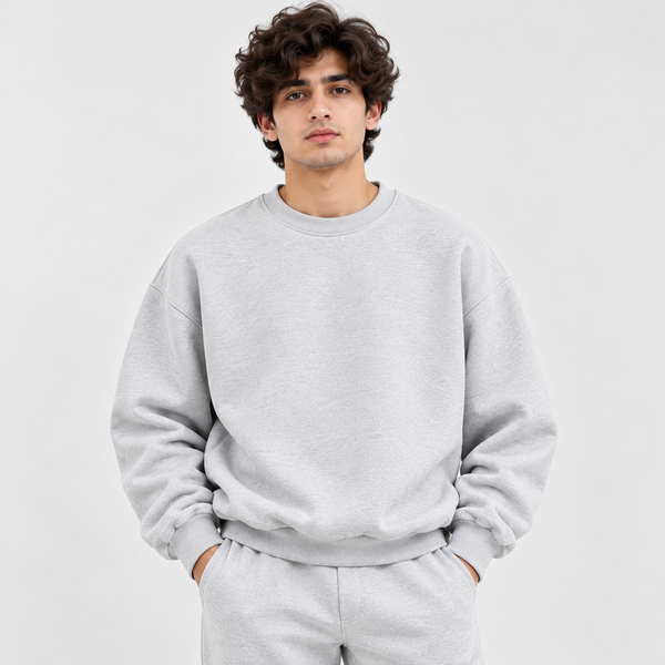 "Be A Man Like Me" Back Print Graphic Sweatshirt – Light Grey