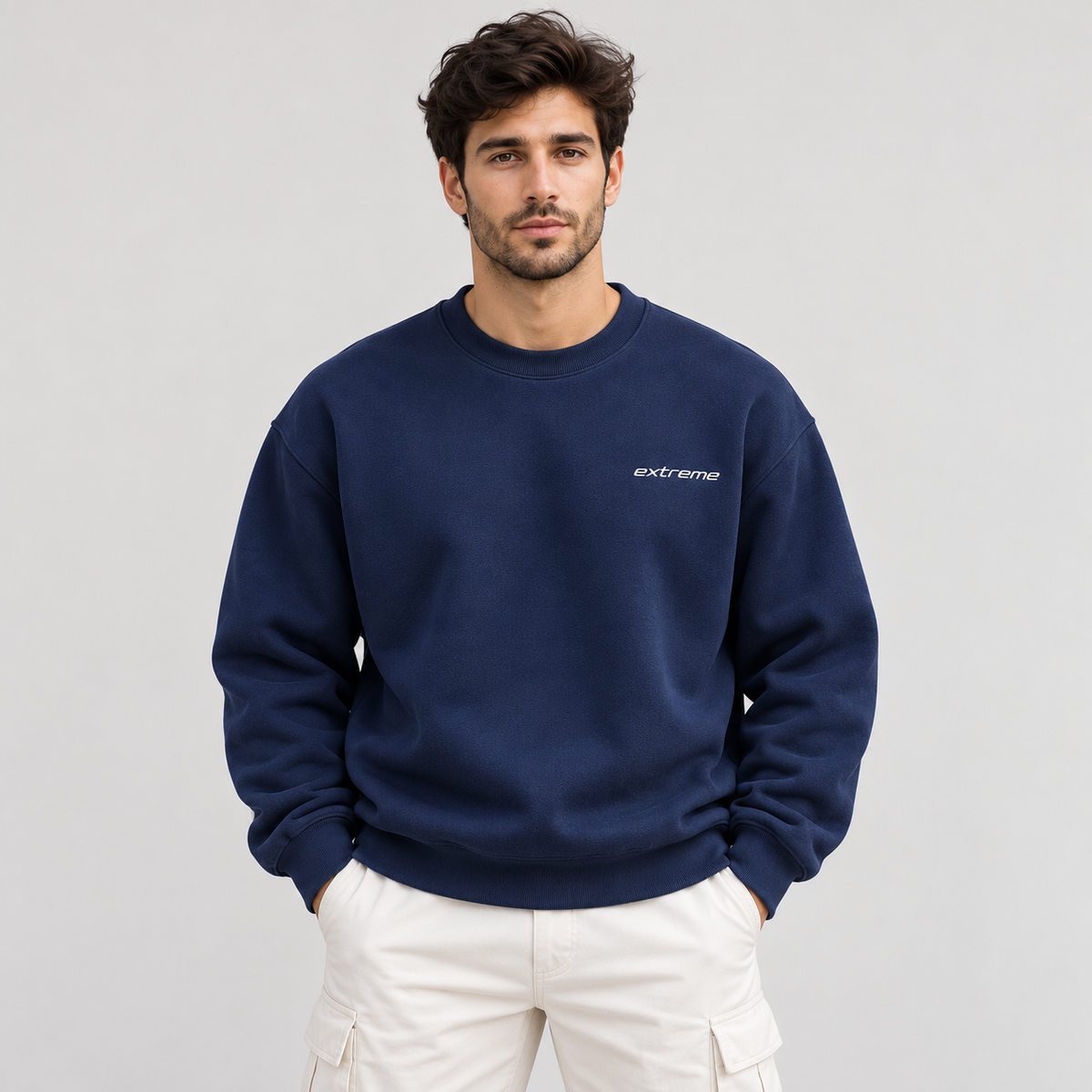 Extreme Minimalist Crewneck Sweatshirt | Navy Blue