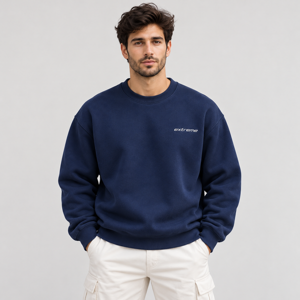 Extreme Minimalist Crewneck Sweatshirt | Navy Blue