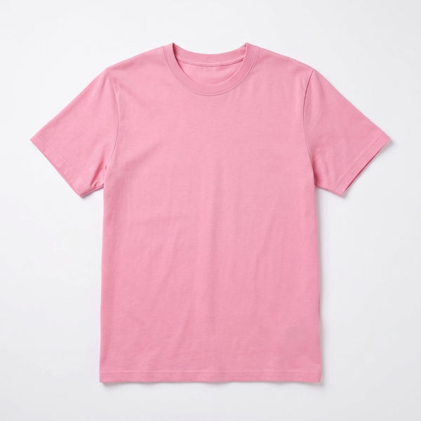 Pink Classic CrewNeck Premium  T-Shirt | Short Sleeve Casual Tee